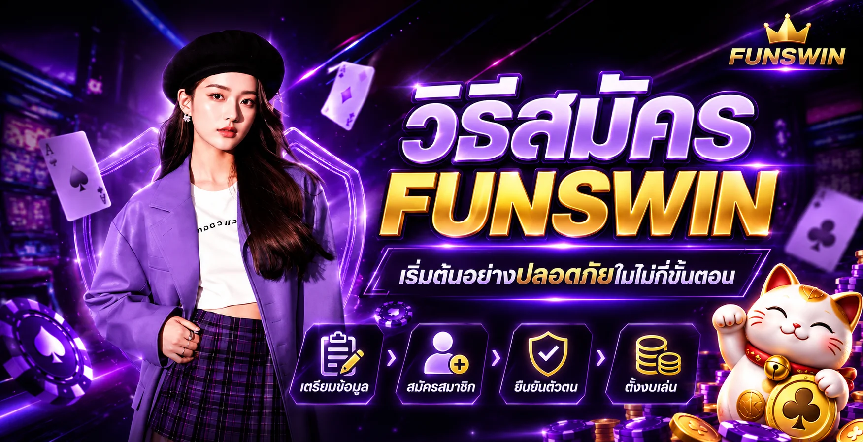 FUNSWIN สมัครอย่างปลอดภัย ขั้นตอนเปิดบัญชี